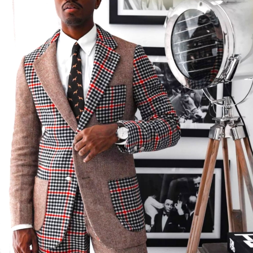 ROWING BLAZERS X TARGET Men's 3-button plaid blazer NWT